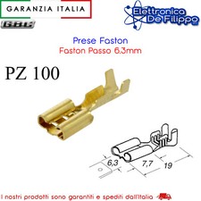100 Prese Faston Passo 6,3mm