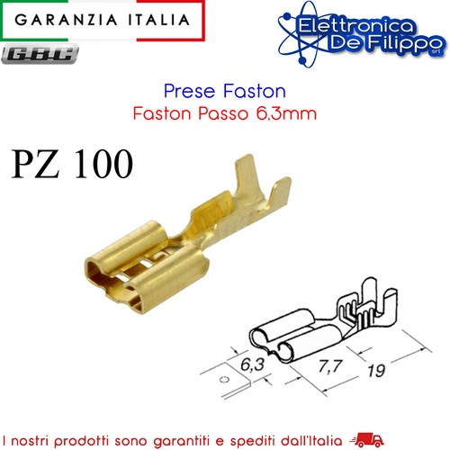 100 prese faston - 100, passo