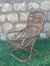 Poltrona in rattan e bambù Tito Agnoli vintage