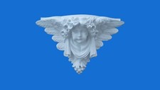 CAPITELLO-MENSOLA IN GESSO -Putto Alato- (Prodotto laccato bianco)