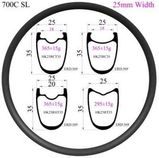 Cerchio carbonio superleggero 700C simmetrico 25x35mm tubeless clincher ruota bici strada