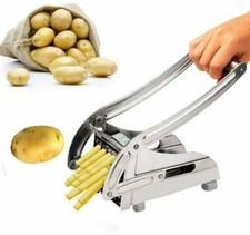 Cippatrice taglia Patate Patatine Fritte chips Cutter 2 dimensioni lame acciaio