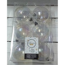 PALLINE DI NATALE SFERE TRASPARENTE 8cm 6pz