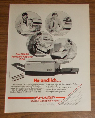 Rara pubblicità sharp - rara, z-60