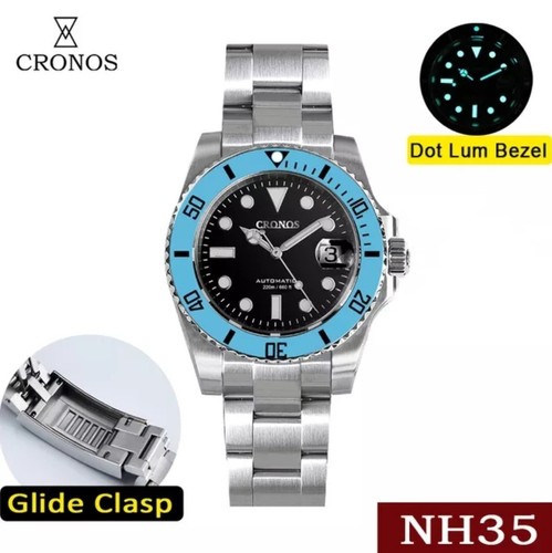 Orologio cronos diver - blu, nh35