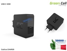 Alimentatore USB-C 60W Green Cell per APPLE MacBook Pro 13 Asus ZenBook, HP Spec