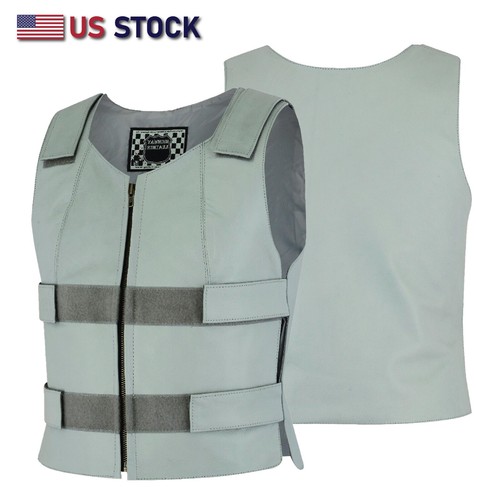 Gilet pelle grigio - pelle,