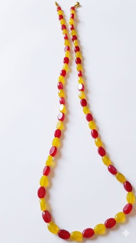 Handmade red yellow beaded - handmade,