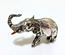 Argento miniatura elefante argento proboscite alzata