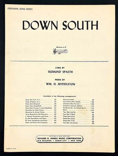 1928 down south sigmund spaeth - 1928,