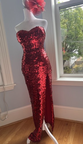 Abito vestito lungo rosso