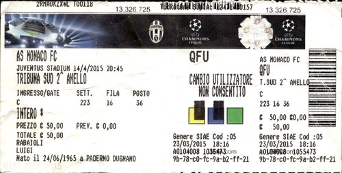 Biglietto stadio juventus - stadio,