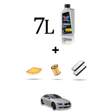 HOFFCAR Kit tagliando 3 FILTRI e 7L OLIO per Bmw serie 6 (E63,E64) 630 Ci 190kw 