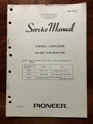 Pioneer 600 amplificatore - sa-600,