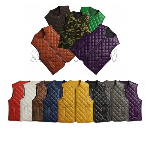 Gilet imbottito pelle premium