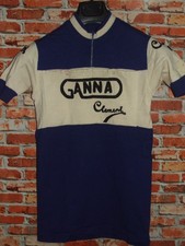 EROICA GANNA CLEMENT MAGLIA SHIRT BICI CICLISMO VINTAGE 60'S LANA RICAMATA