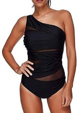 Costume Intero Donna Monospalla Monokini Trasparente da Bagno Mare I.10101