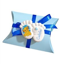 bomboniera nascita Simba Re Leone Corona Piedini Calamita Battesimo Scatola 