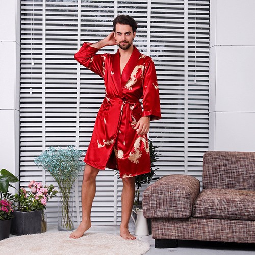 Uomo kimono accappatoio raso - uomo,