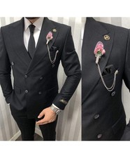 Abito uomo doppiopetto, nero -