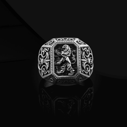 Anello con sigillo leone