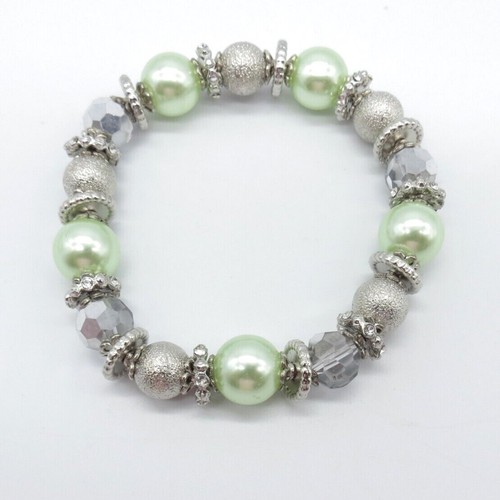 Bracciale elastico perle - , verdi
