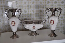 coppia anfore e vaso in porcellana fiorentina smaltata vintage anni '60 Lucca