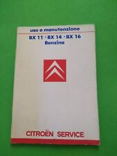 CITROEN BX 11-14-16 BENZINA LIBRETTO USO MANUTENZIONE   06/1986    (303)