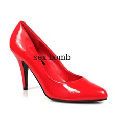 SEXY scarpe decolte tacco 10 ROSSO LUCIDO dal n. 35 al 46 Fashion GLAMOUR 