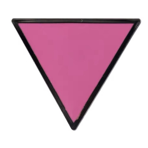 Spilla smaltata triangolo rosa