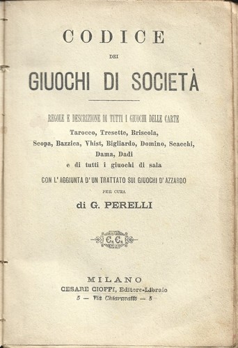 Perelli giuochi di società - -,