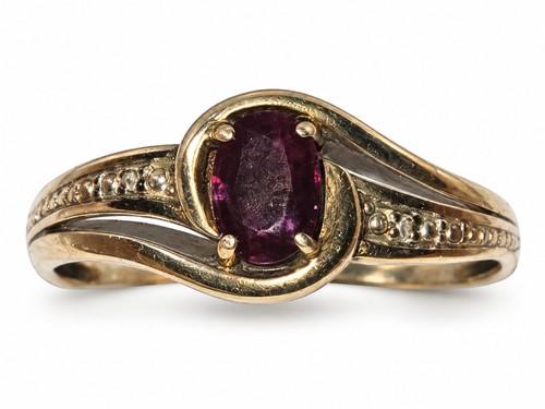 Anello oro con rubini - 9, kt