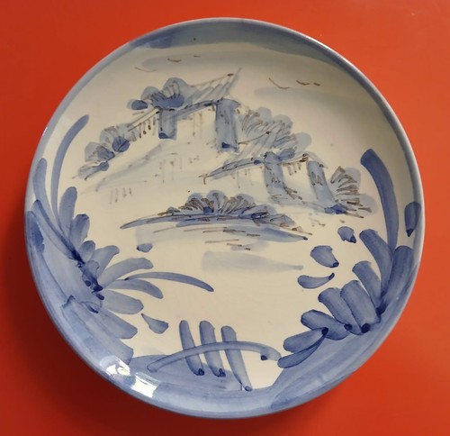 Piatto ceramica decorato a - in,