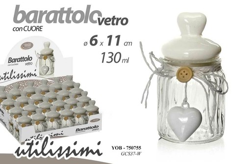 Barattolo contenitore cuore - contenitore,