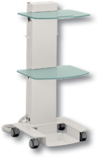 Carrello con ripiani in vetro