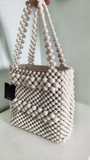 Mango beaded white tote bag