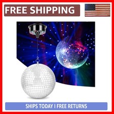 Sfera da discoteca 8" con motore rotante 6RPM - 18 LED, luci RGBW, essenziale per feste
