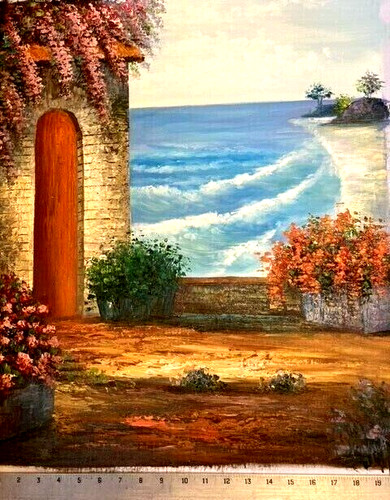 Dipinto olio originale villa - olio, "villa