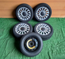 SET 4 CERCHI IN LEGA CON PNEUMATICI E RUOTINO FIAT 500 3 PORTE 2017 RICAMBI AUTO