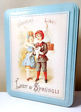 LINDT & SPRUNGLI 90s italy beautiful tin box empty - scatola in latta italiana