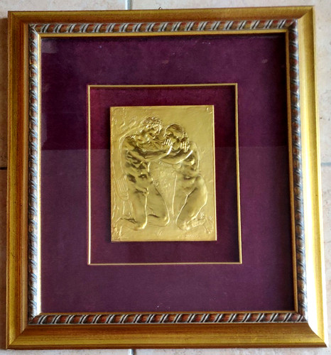 Bassorilievo bronzo dorato