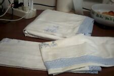 lenzuolo matrimoniale ricamato + pizzo  con federe vintage in cotone