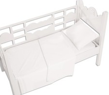 Andy & Helen 3/110 Sopra Lenzuolo Letto, Bianco. Per lettino con sbarre 100% cot