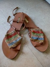 SCONTI donna sandali Exté IT 39 vera pelle eleganti cristalli swarovski infradit