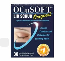OCuSOFT Scrub Coperchio Pastiglie Pre-Umidite Originali per Palpebre 30 ct Scad. 07/25