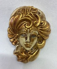 Maschera veneziana in ceramica decorazione da parete 10,5x8 cm arredo collezione