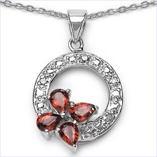 Pendente In Diamante / Granato