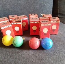 Lampadine colorate ad incandescenza Leuci, vintage 200v, 14e con scatola. Verde