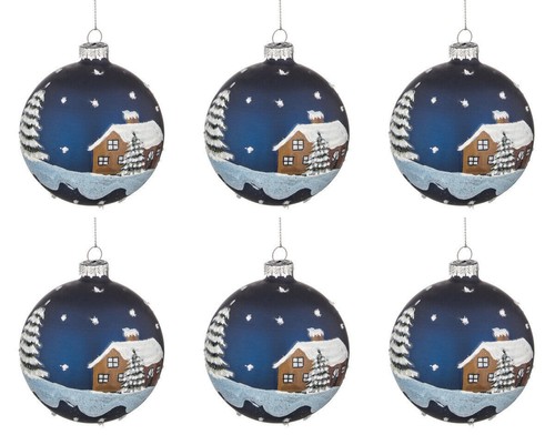 Palle natale vetro blu - di,