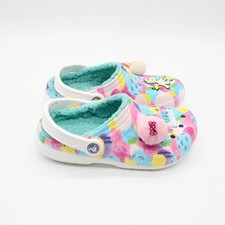 Zoccoli foderati Crocs x Disney Unicorn Fluffy Festival taglia UK 3 pastello multicolore
